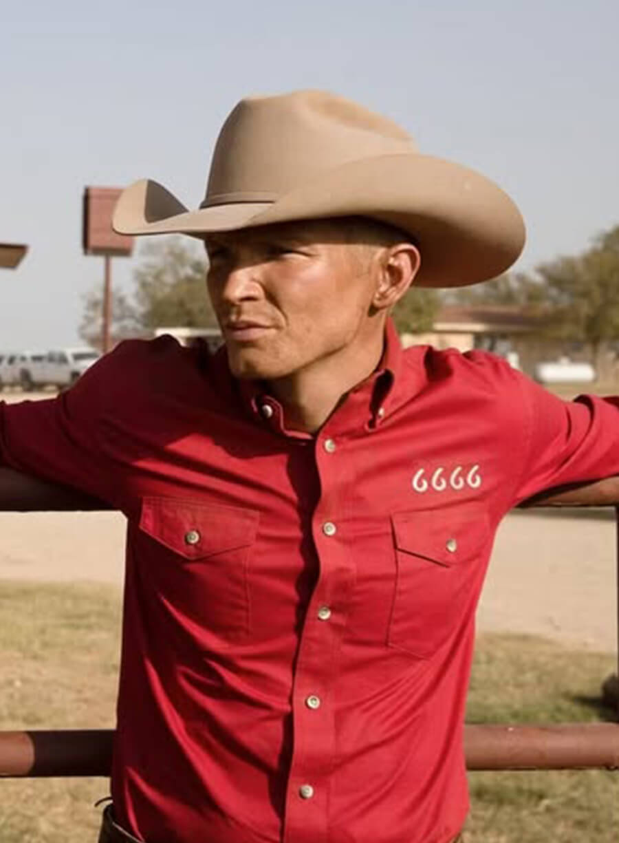 Jefferson White Yellowstone Red 6666 Shirt