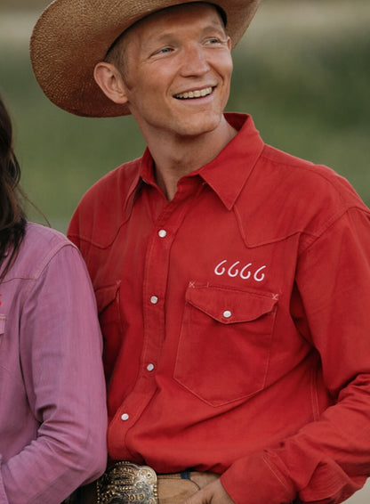 Jefferson White Yellowstone Red 6666 Shirt