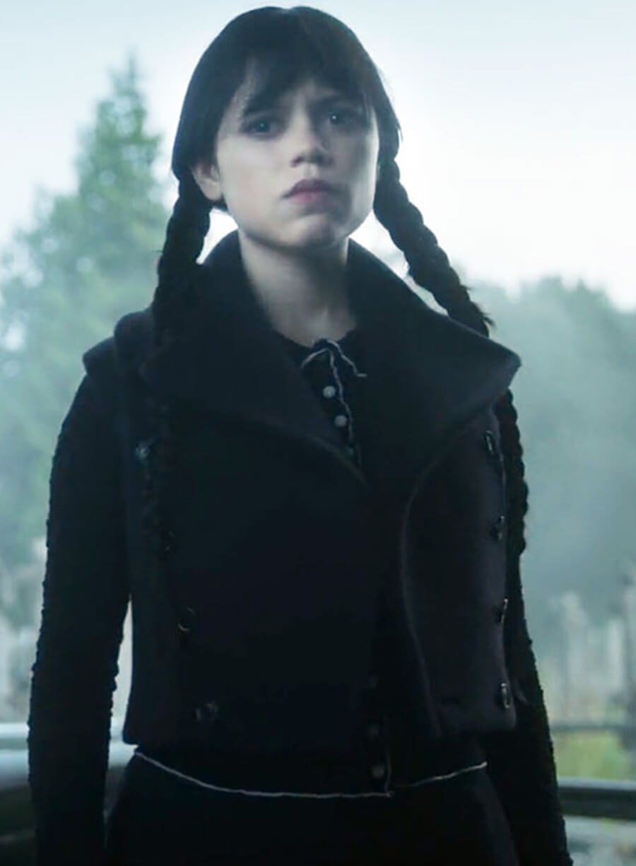 Jenna Ortega Wednesday Black Vest