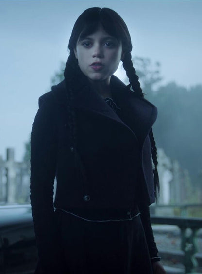 Jenna Ortega Wednesday Black Vest