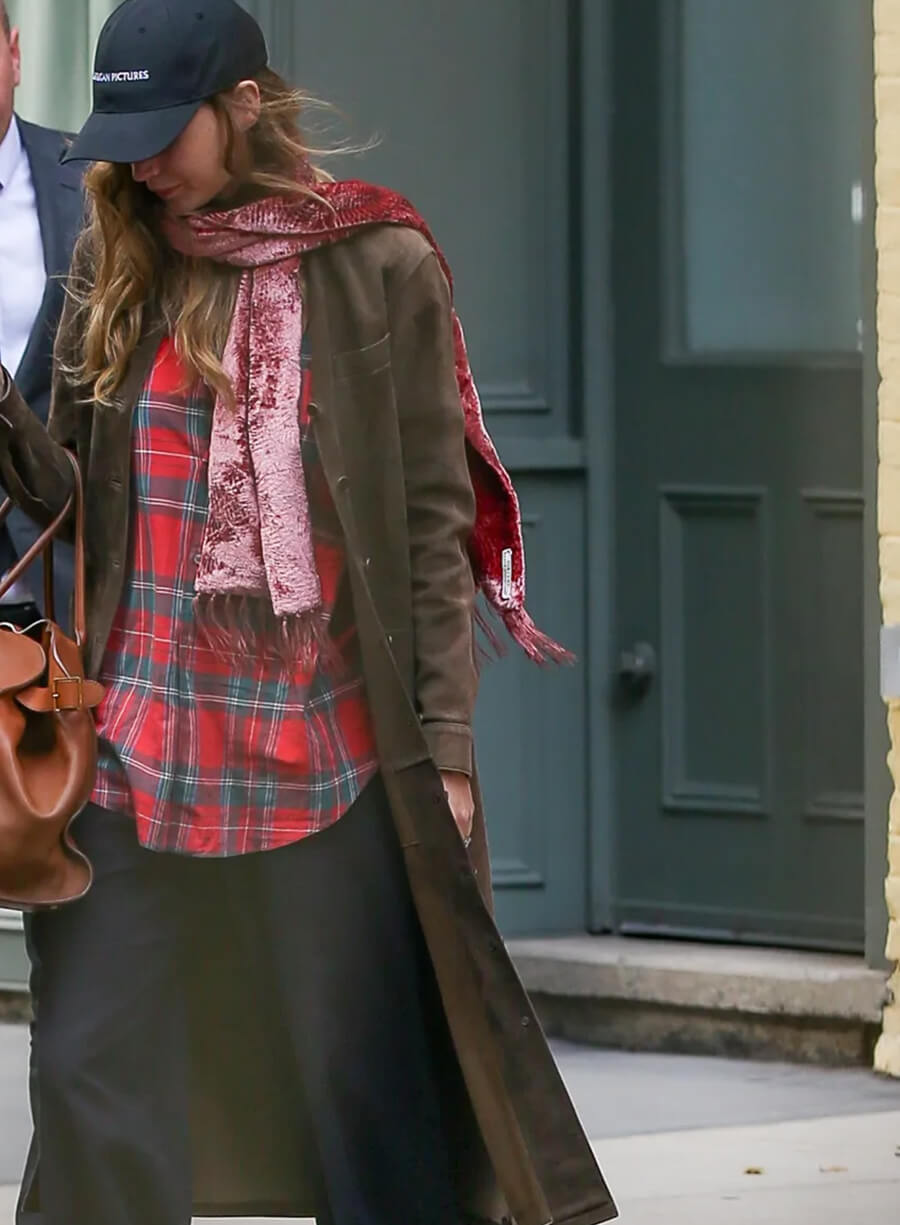 Jennifer Lawrence 2026 Suede Coat
