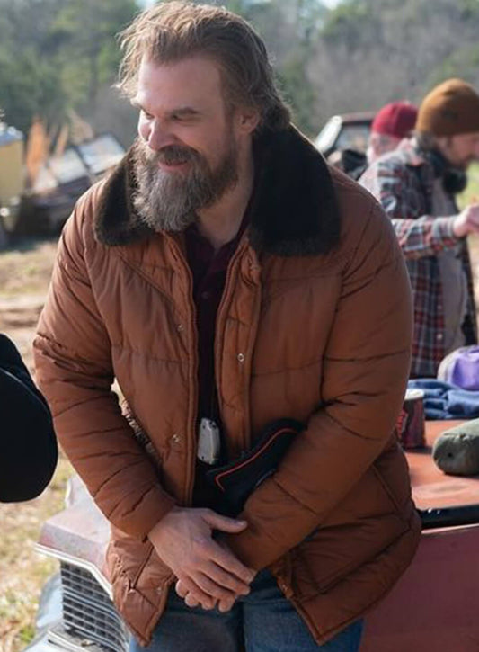 Jim Hopper Stranger Things S05 Brown Shearling Jacket