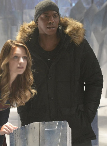 Jimmy Olsen Supergirl Black Parka Jacket
