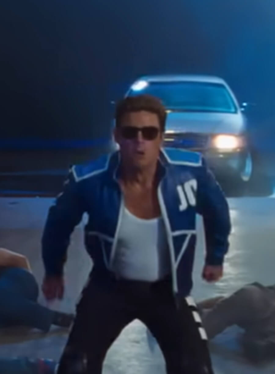 Johnny Cage Mortal Kombat II 2025 Blue Leather Jacket