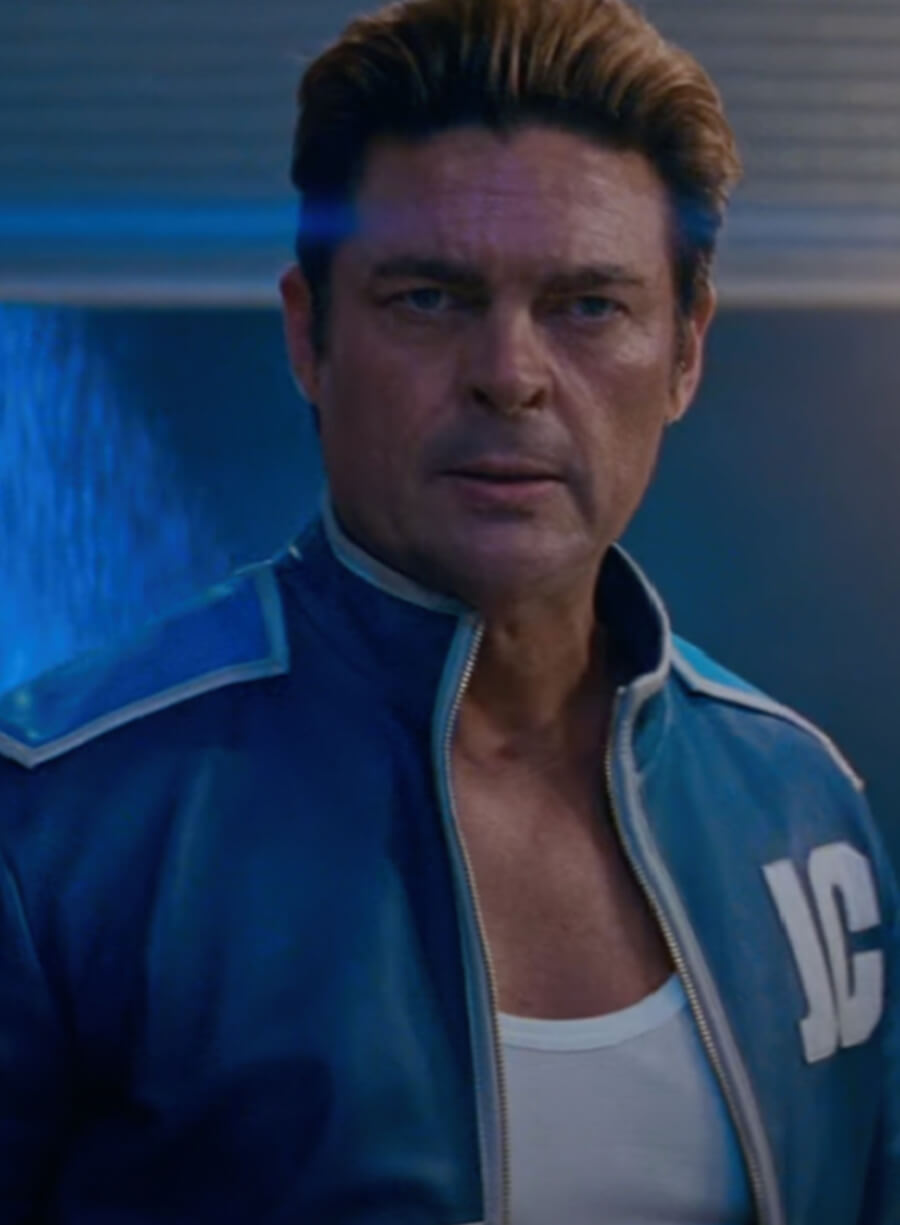 Johnny Cage Mortal Kombat II 2025 Blue Leather Jacket