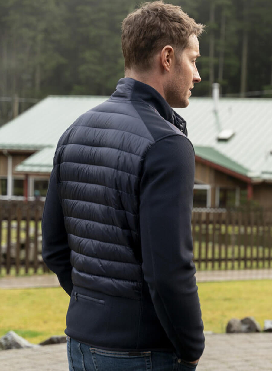 Justin Hartley Tracker S01 Blue Puffer Jacket