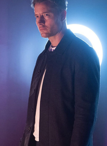 Justin Hartley Tracker S03 Black Coat