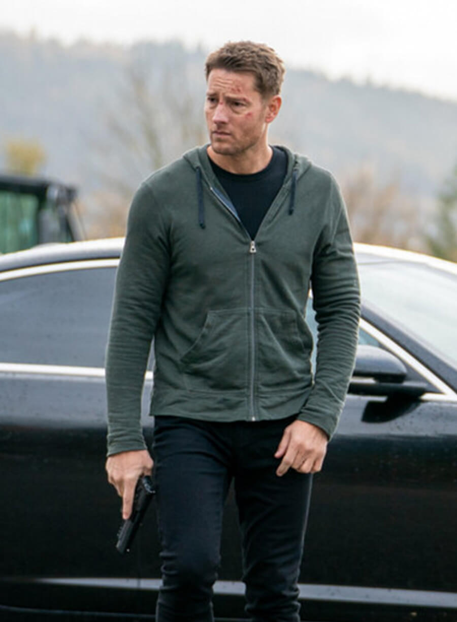 Justin Hartley Tracker S03 Green Hooded Jacket