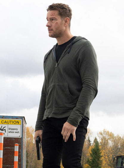 Justin Hartley Tracker S03 Green Hooded Jacket
