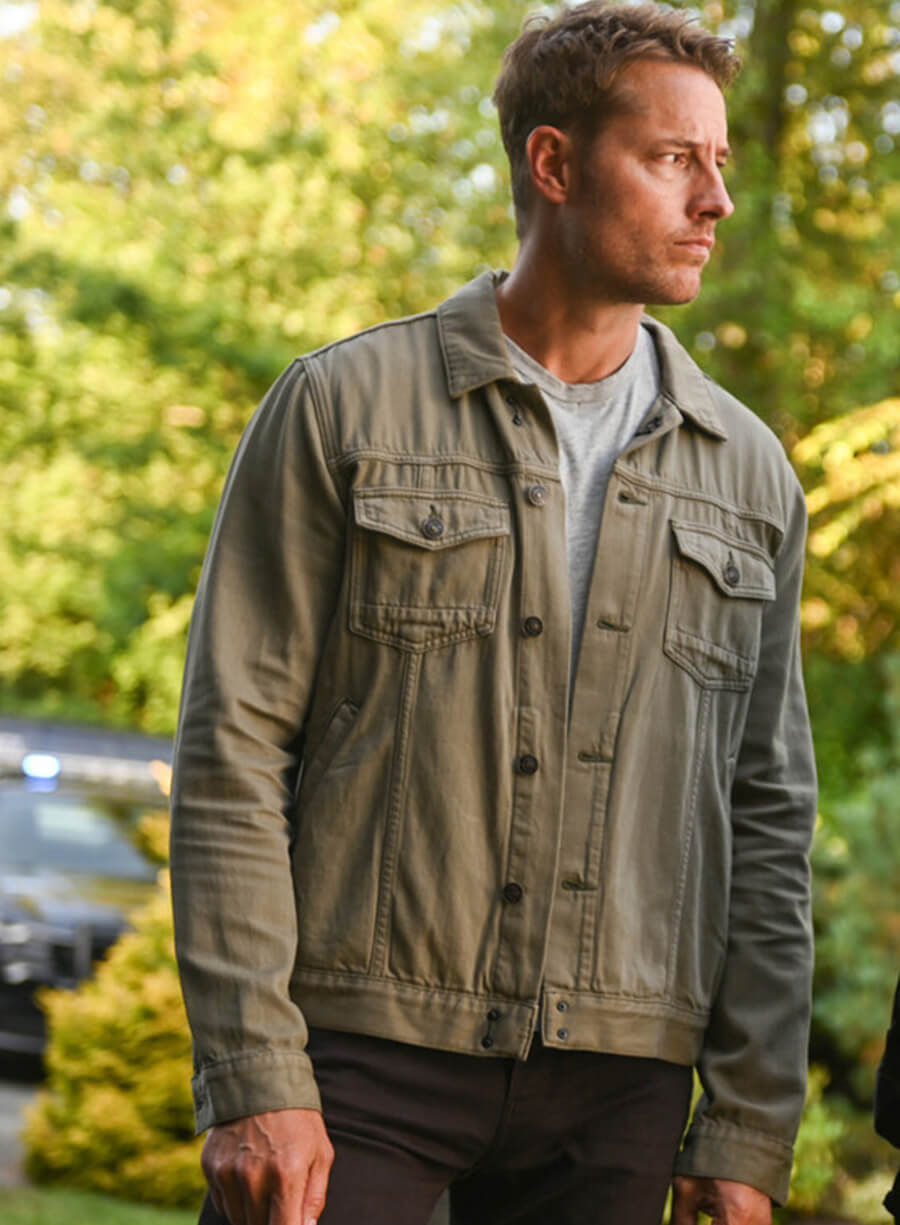 Justin Hartley Tracker Season 03 Green Jacket