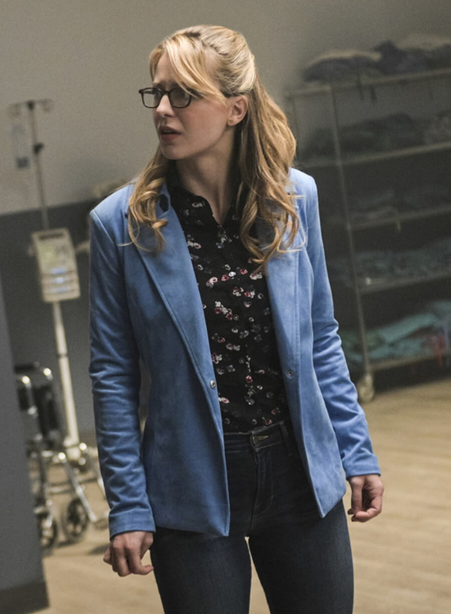Kara Danvers Supergirl Blue Suede Blazer