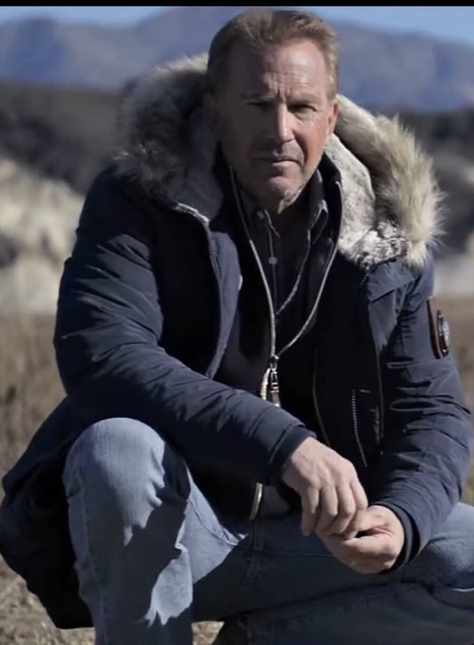 Kevin Costner Yellowstone Blue Parka Jacket