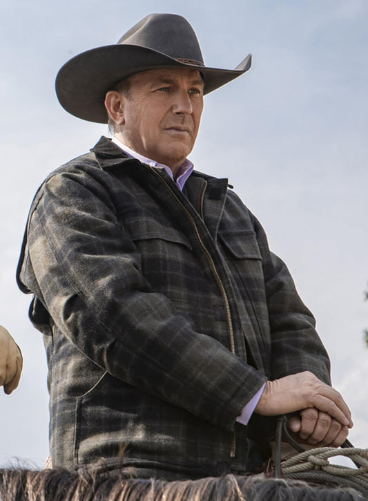 Kevin Costner Yellowstone Plaid Jacket