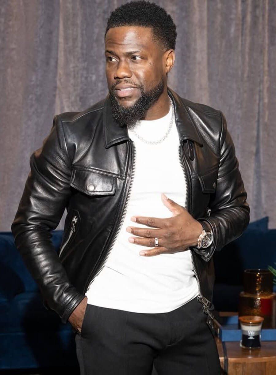 Kevin Hart Black Leather Jacket