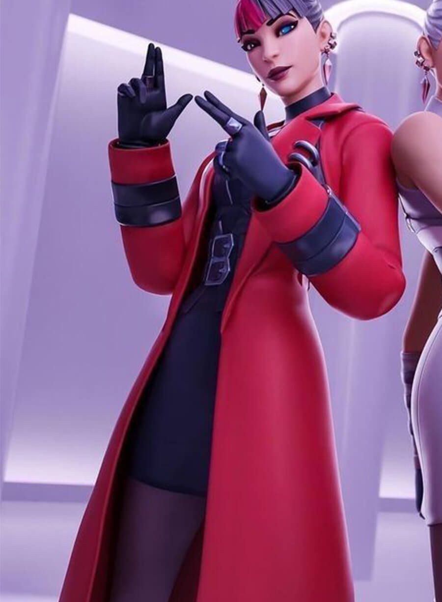 Kor Fortnite Red Leather Costume Coat