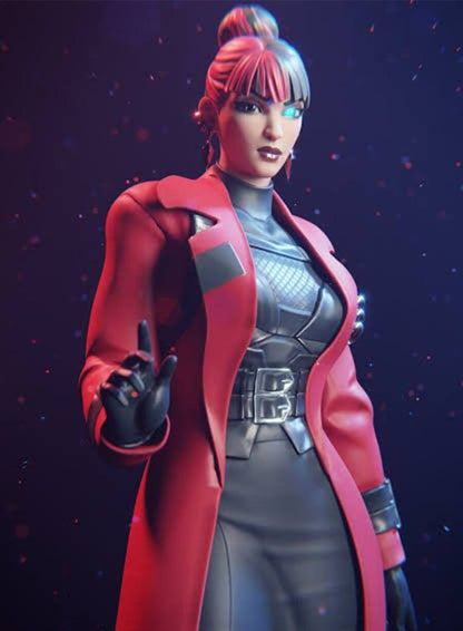 Kor Fortnite Red Leather Costume Coat
