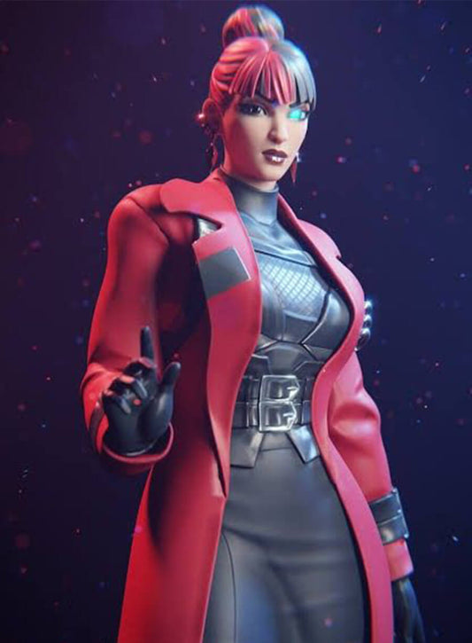 Kor Fortnite Red Leather Costume Coat