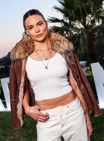 Kyra Santoro Brown Leather Jacket