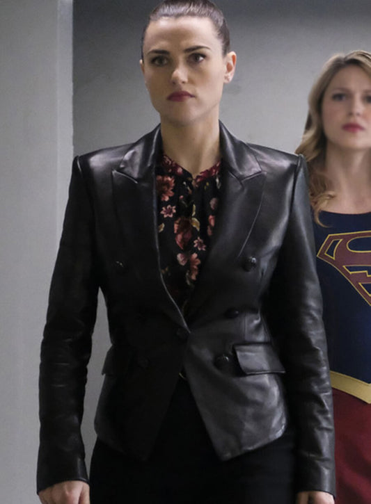 Lena Luthor Supergirl Black Leather Blazer