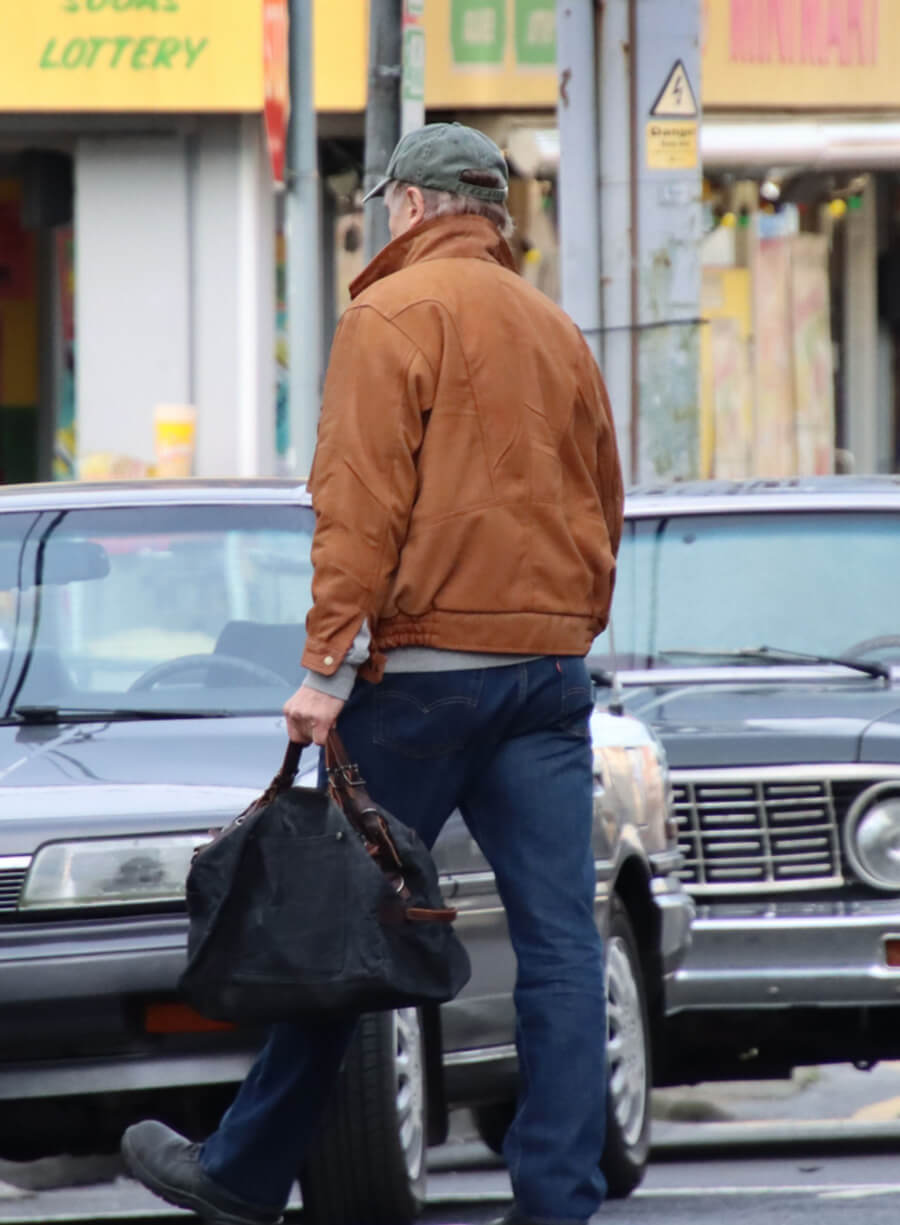 Liam Neeson 4 Kids Walk Into a Bank 2026 Suede Jacket
