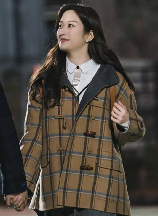 Lim Joo-kyung True Beauty Plaid Wool Duffle Coat