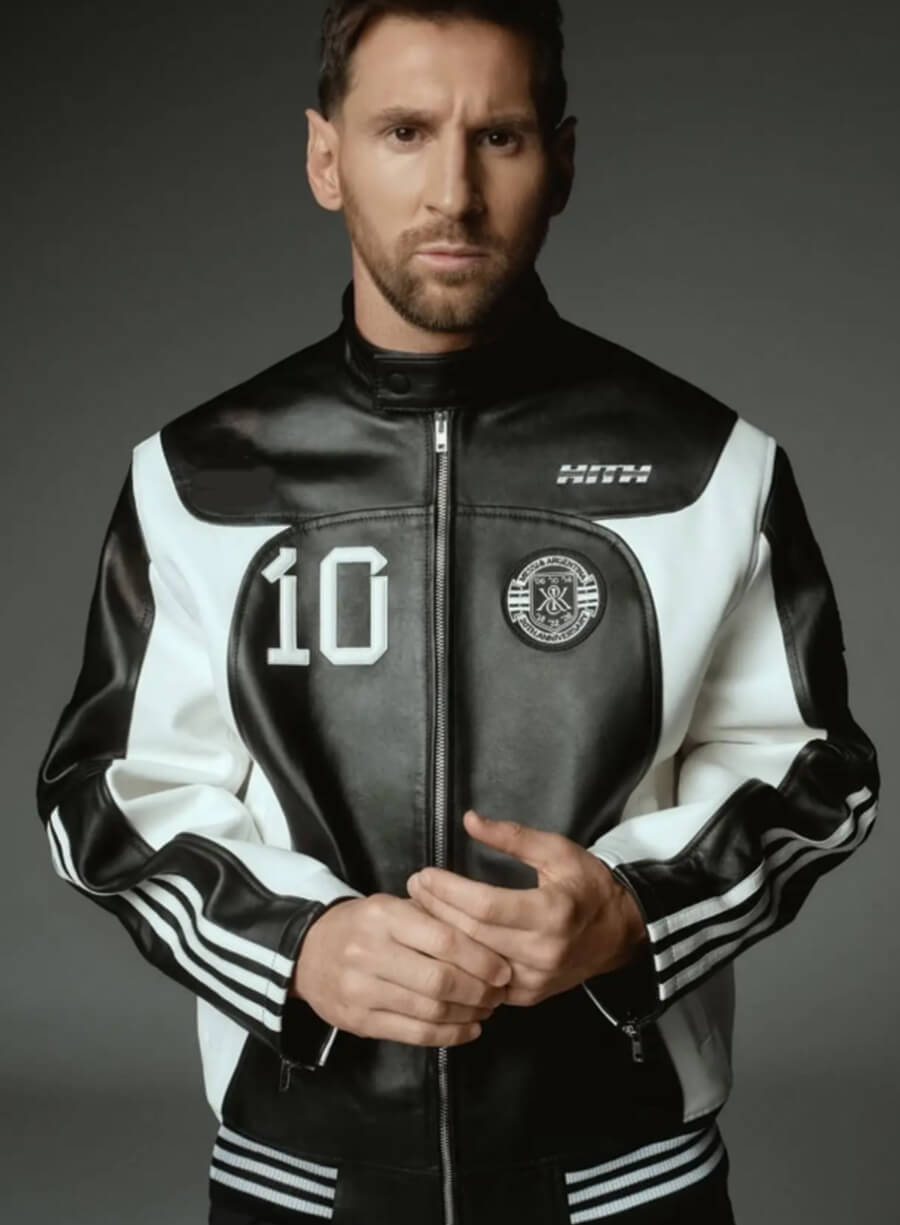 Lionel Messi Leather Football Biker Jacket