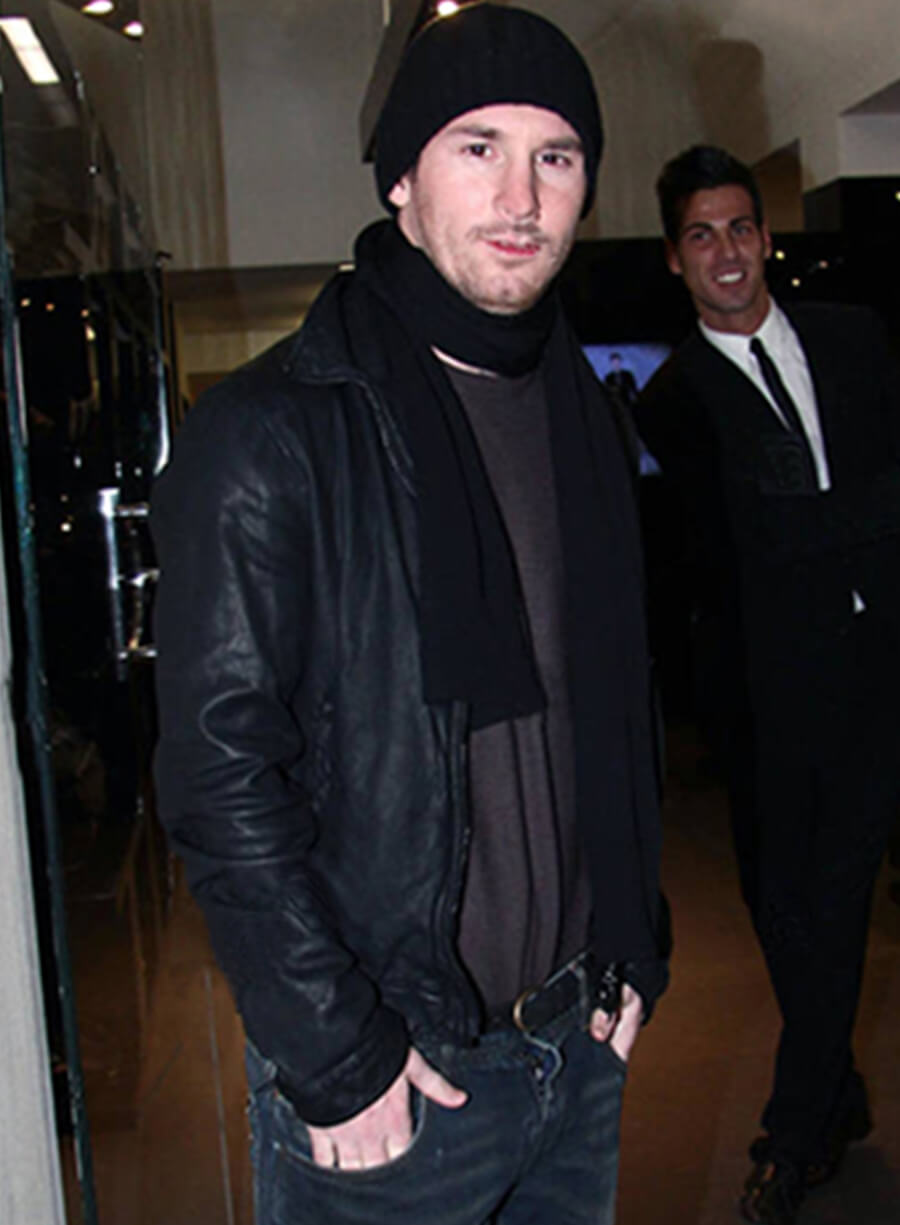 Lionel Messi Milan 2010 Leather Jacket