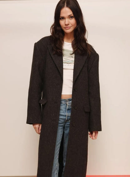Maia Mitchell Denim After Dark Event Long Coat