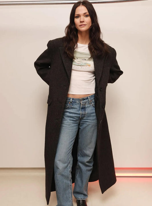 Maia Mitchell Denim After Dark Event Long Coat