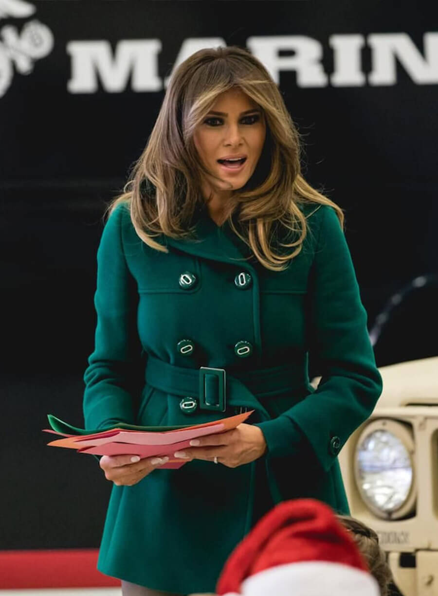 Melania Trump Green Peacoat