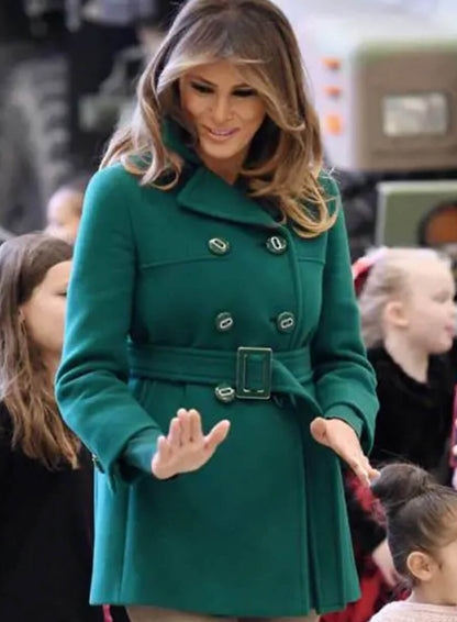 Melania Trump Green Peacoat