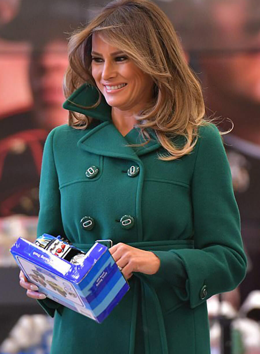 Melania Trump Green Peacoat