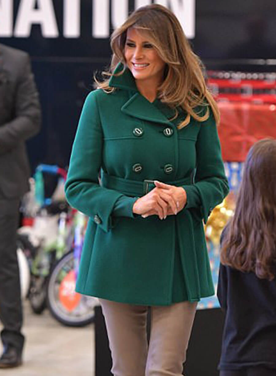 Melania Trump Green Peacoat