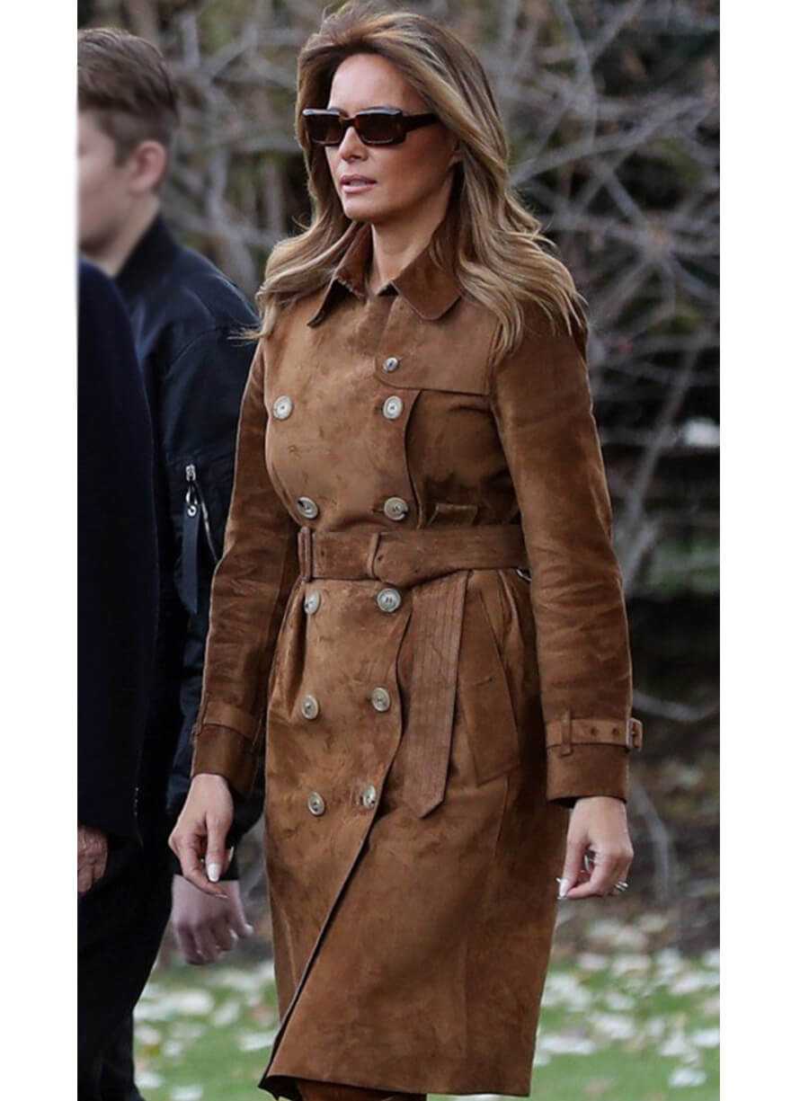 Melania Trump Suede Trench Coat