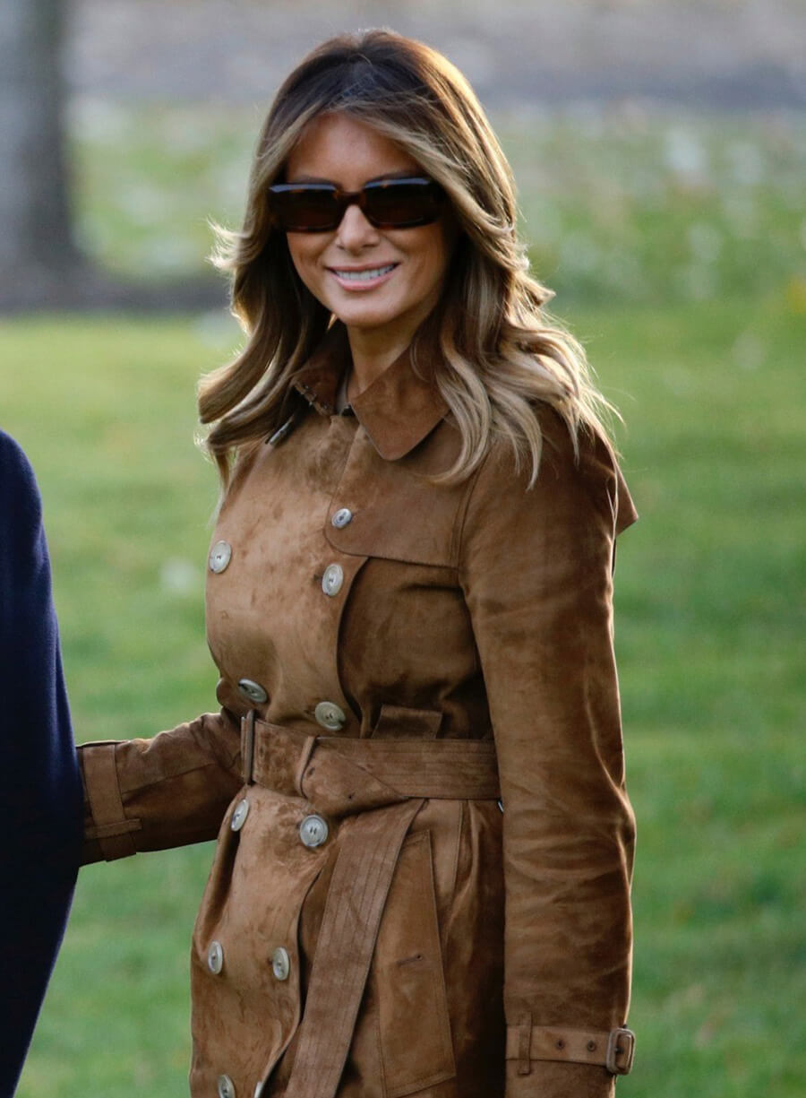 Melania Trump Suede Trench Coat
