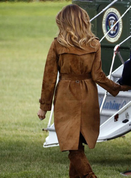 Melania Trump Suede Trench Coat