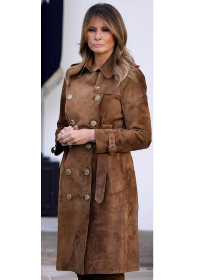 Melania Trump Suede Trench Coat