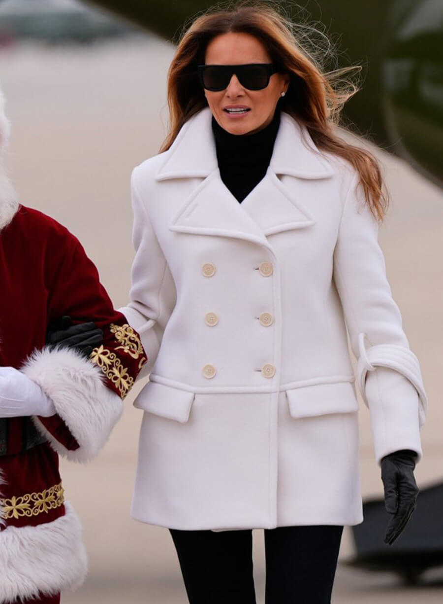 Melania Trump White Peacoat
