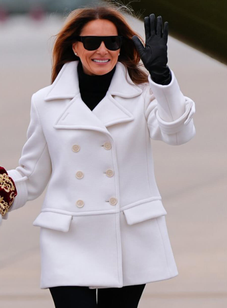 Melania Trump White Peacoat