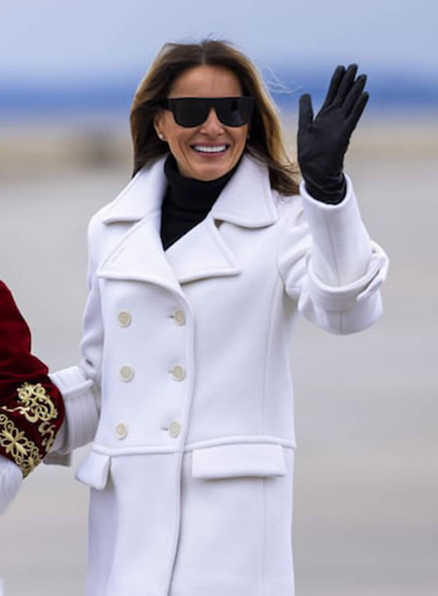 Melania Trump White Peacoat