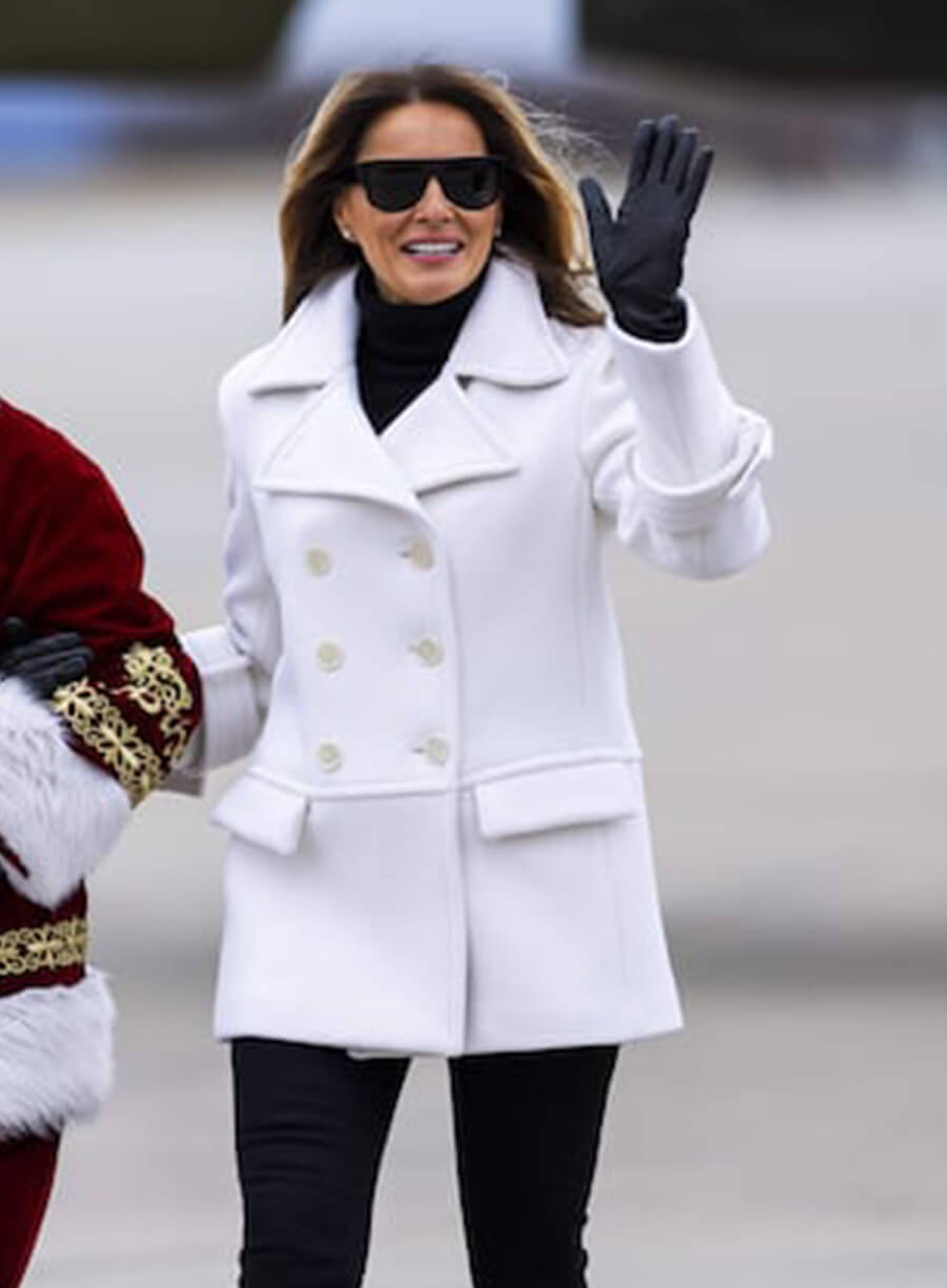 Melania Trump White Peacoat