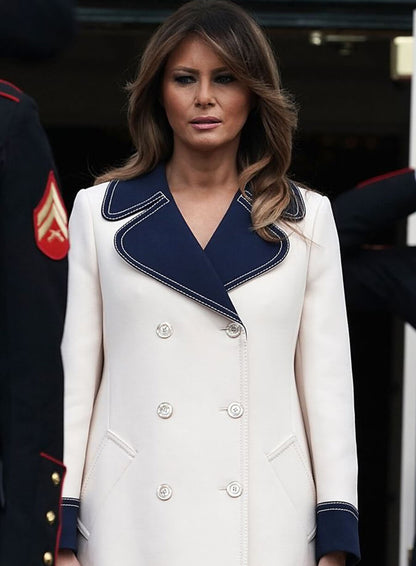 Melania Trump White Wool Coat
