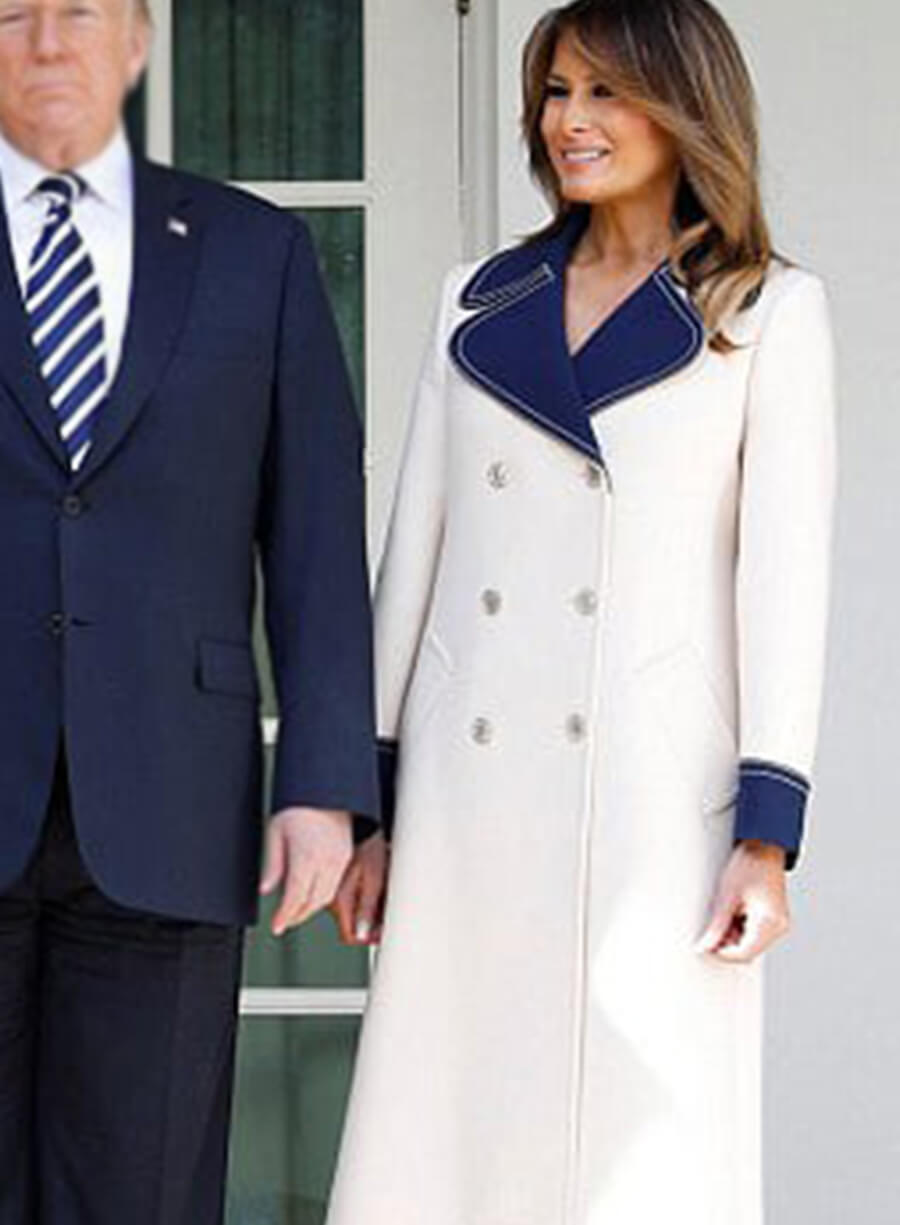 Melania Trump White Wool Coat