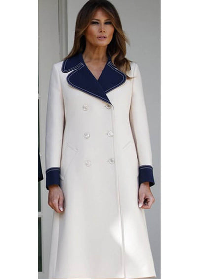 Melania Trump White Wool Coat
