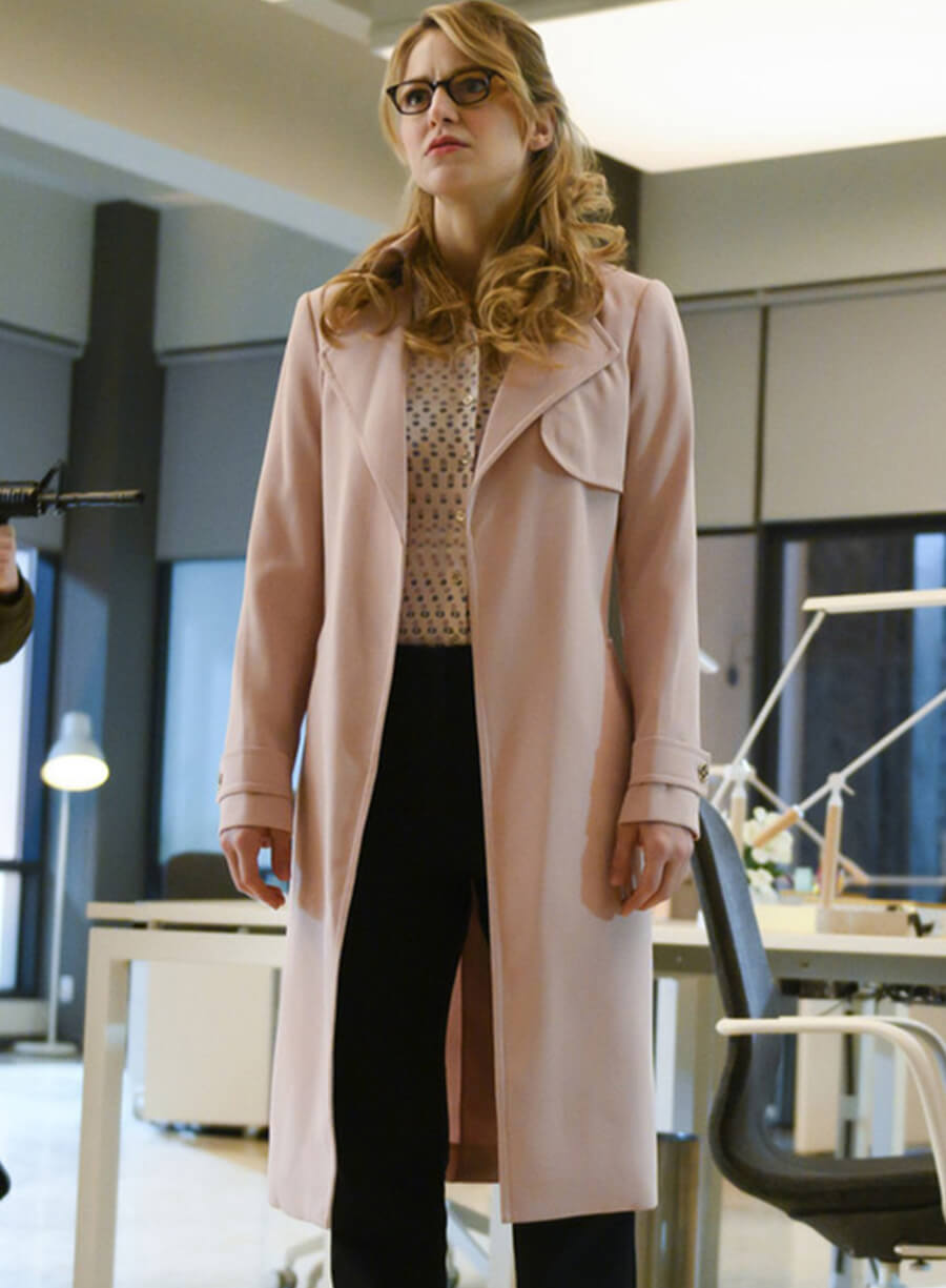 Melissa Benoist Supergirl Pink Trench Coat