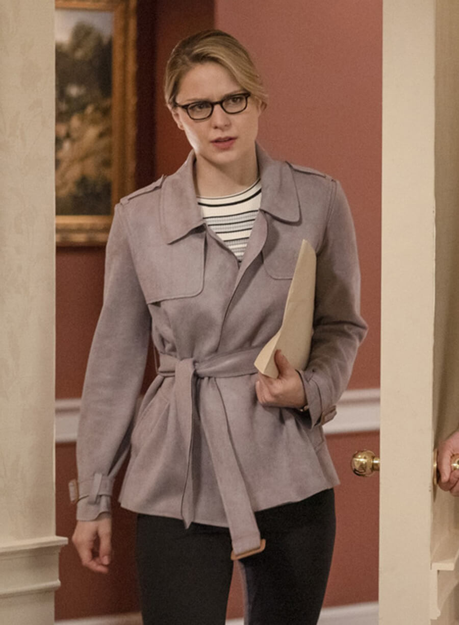 Melissa Benoist Supergirl Trench Suede Coat