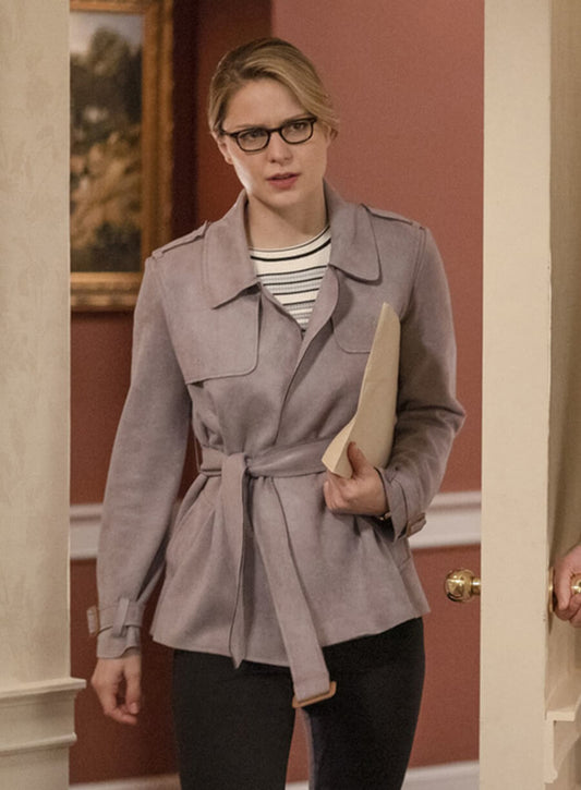 Melissa Benoist Supergirl Trench Suede Coat