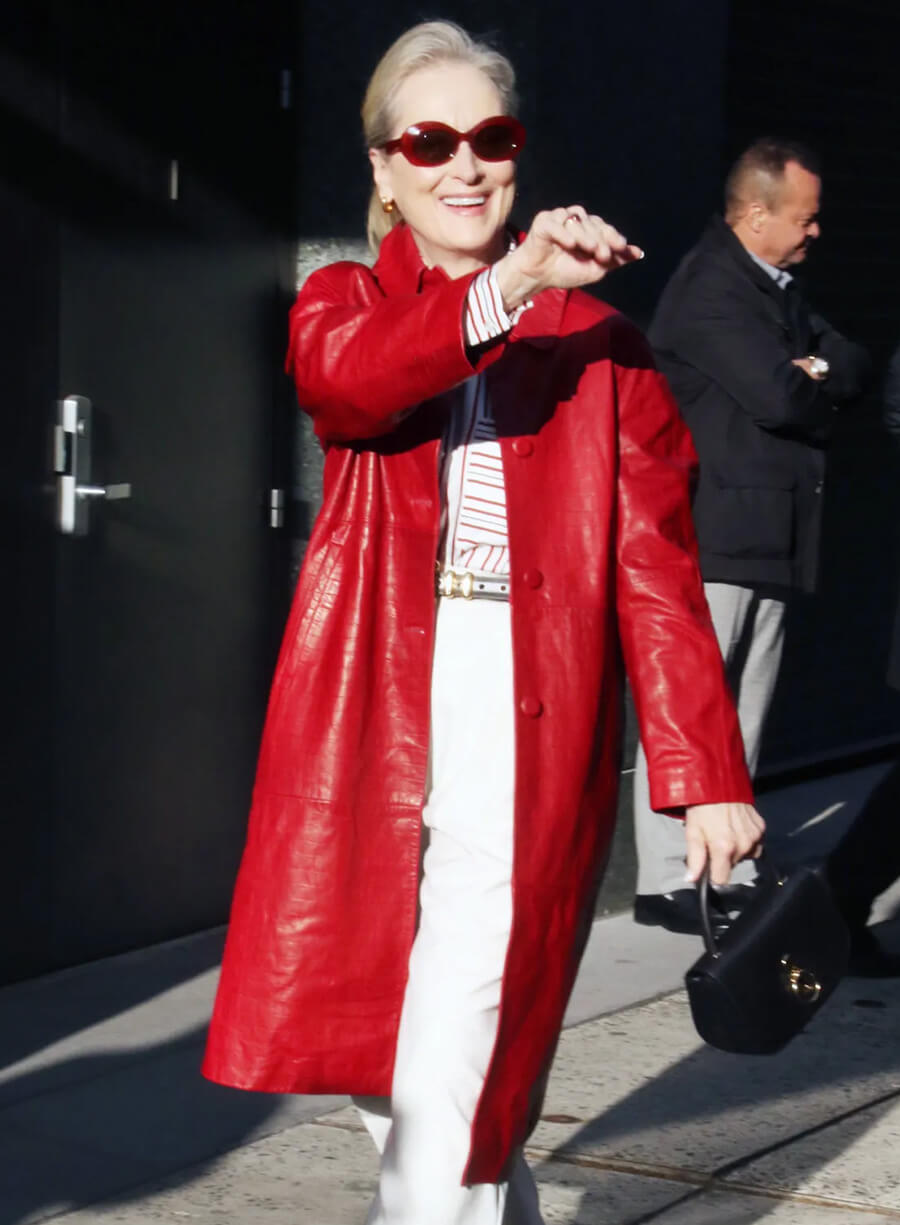 Meryl Streep Good Morning America Leather Coat