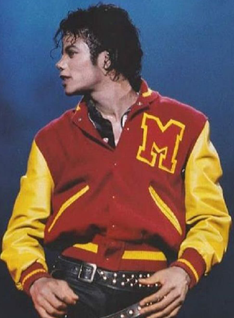 Michael Jackson Red Varsity Jacket