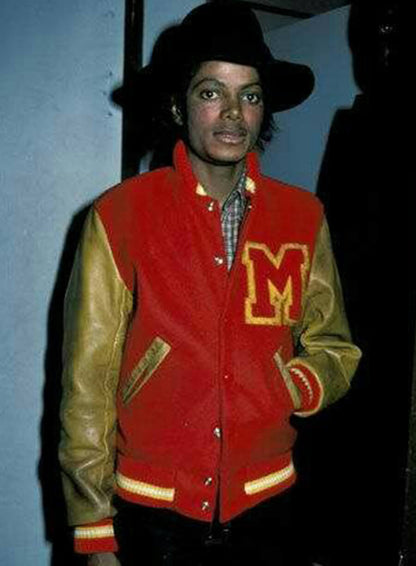 Michael Jackson Red Varsity Jacket